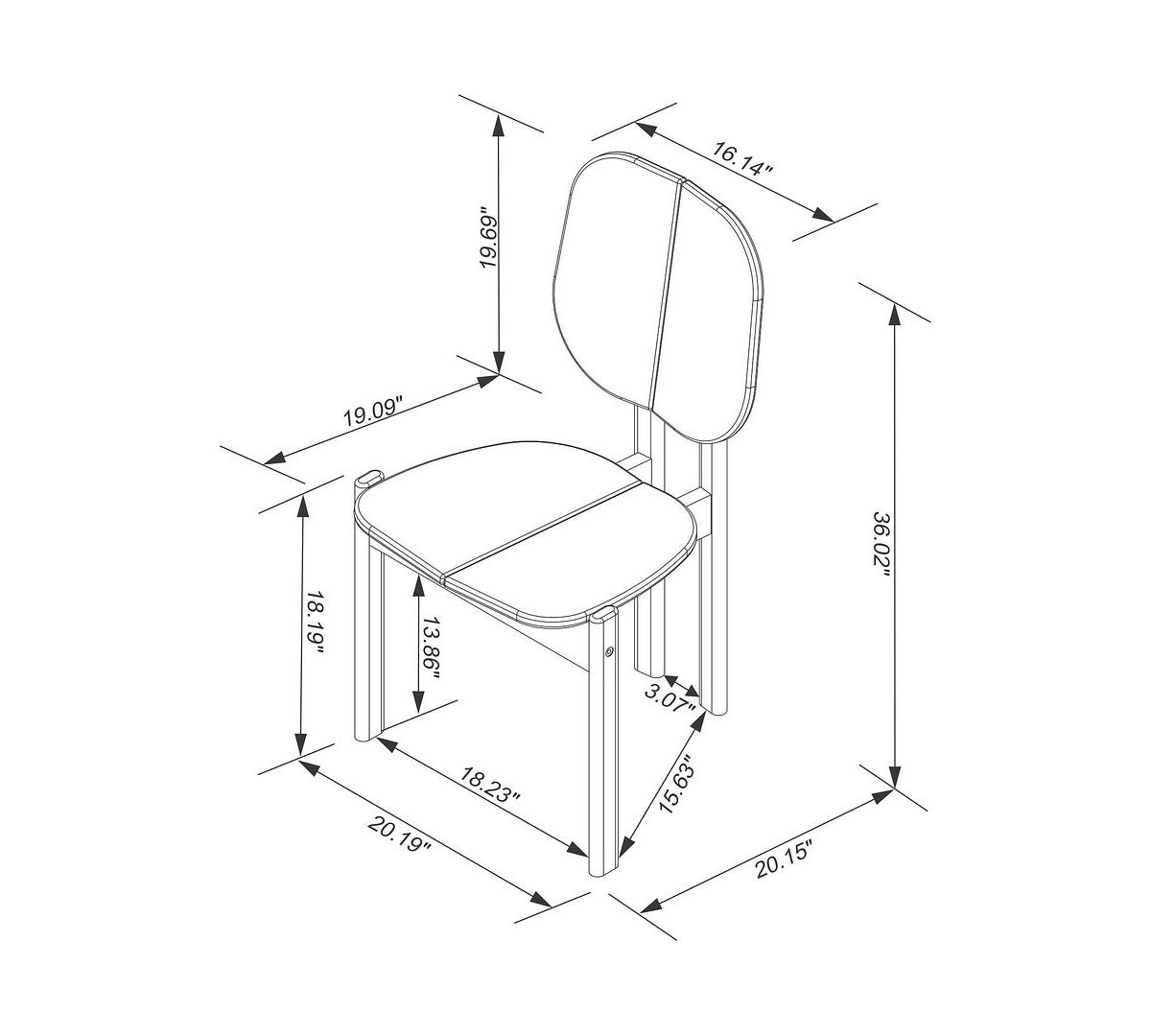 Gales 47.24 Dining Table Set of 5