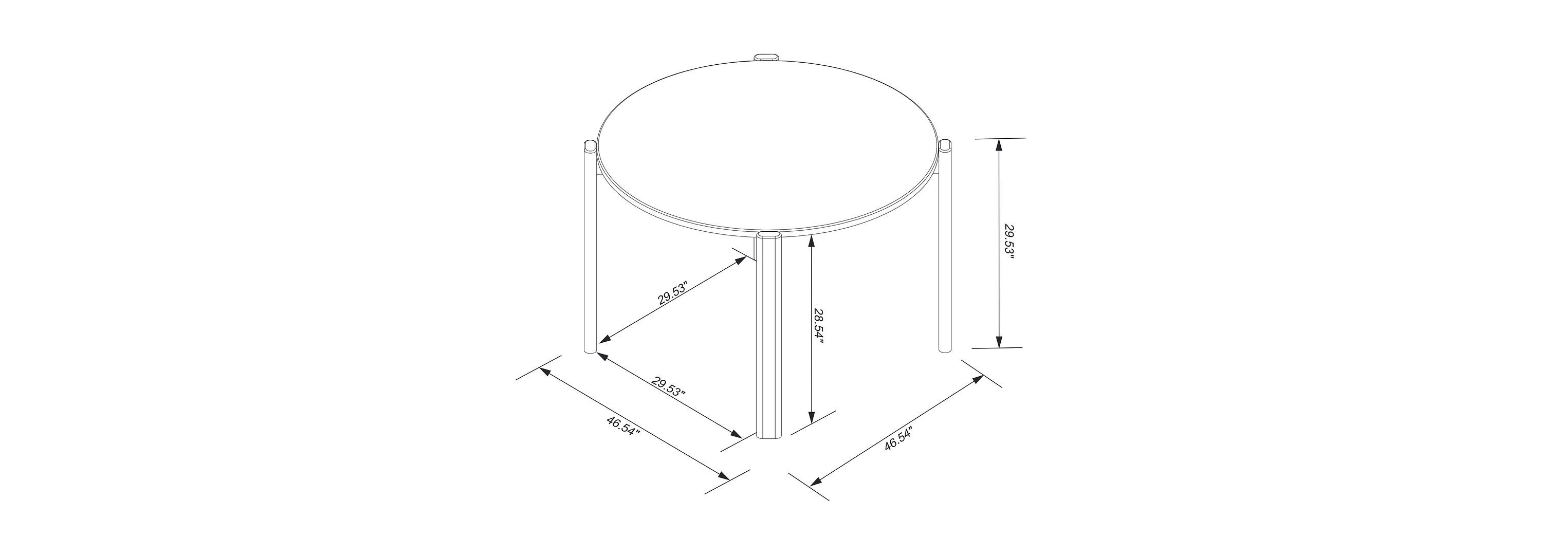 Gales Round 46.54 Dining Table Set of 5
