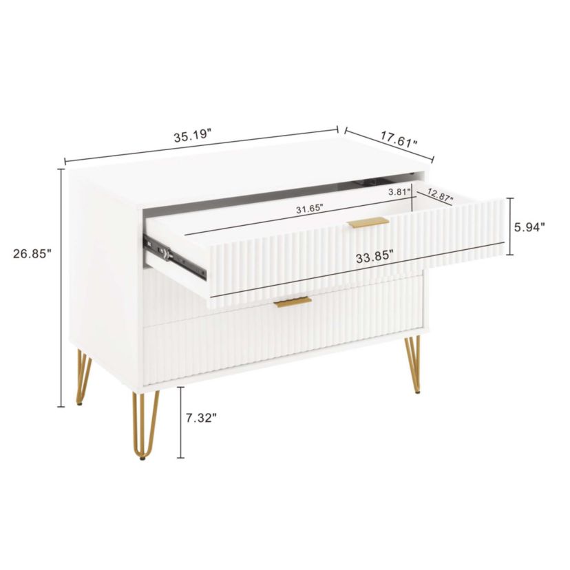 2-Piece DUMBO Standard 3-Drawer Dresser and DUMBO 1.0 Nightstand