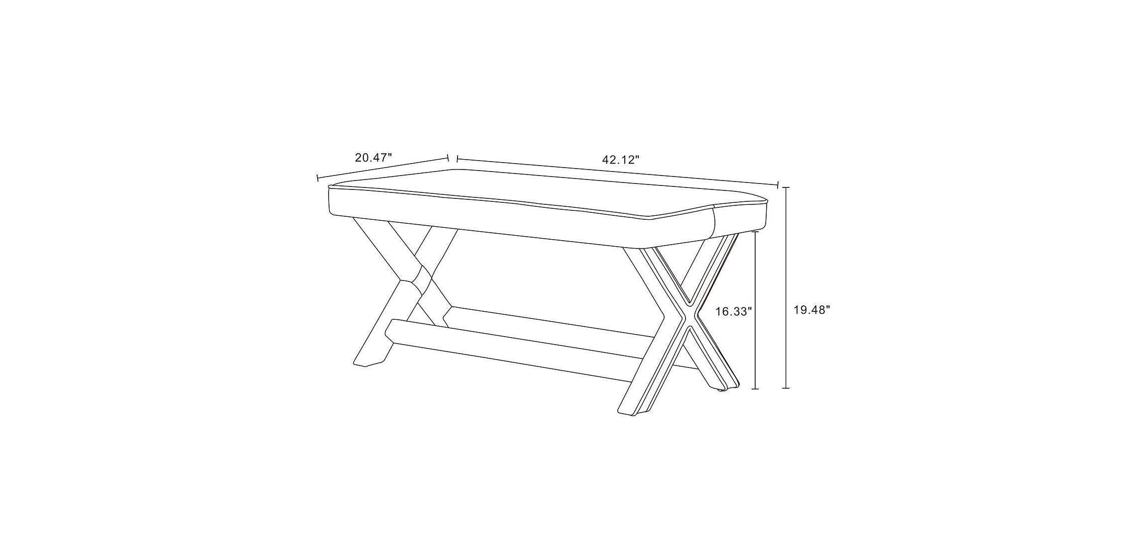 Abigail Double Ottoman Bench