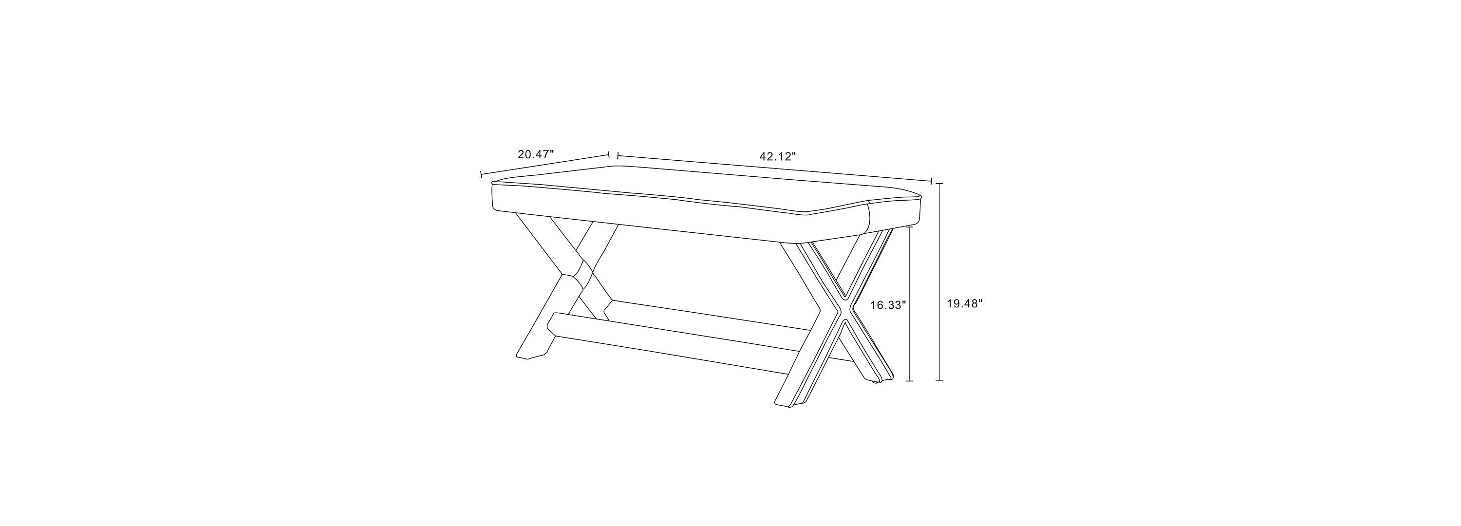Abigail Double Ottoman Bench