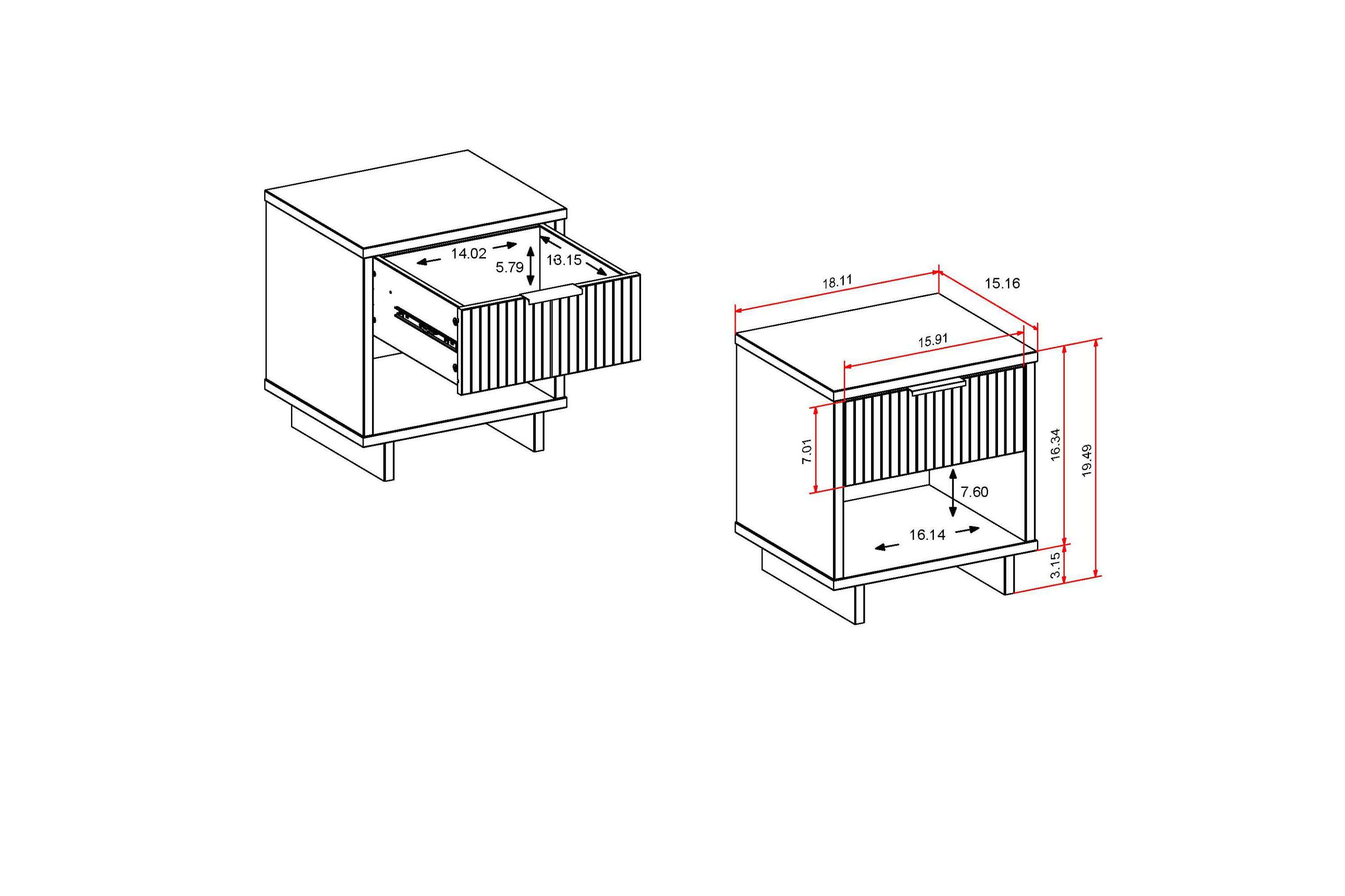Granville 2- Piece Nightstand