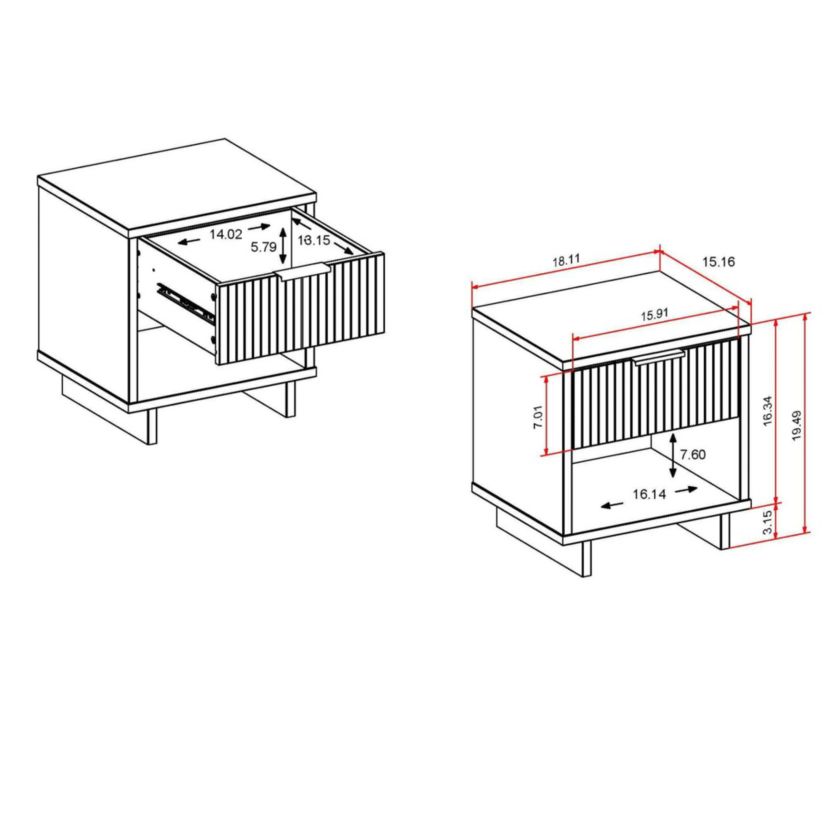 Granville 2- Piece Nightstand