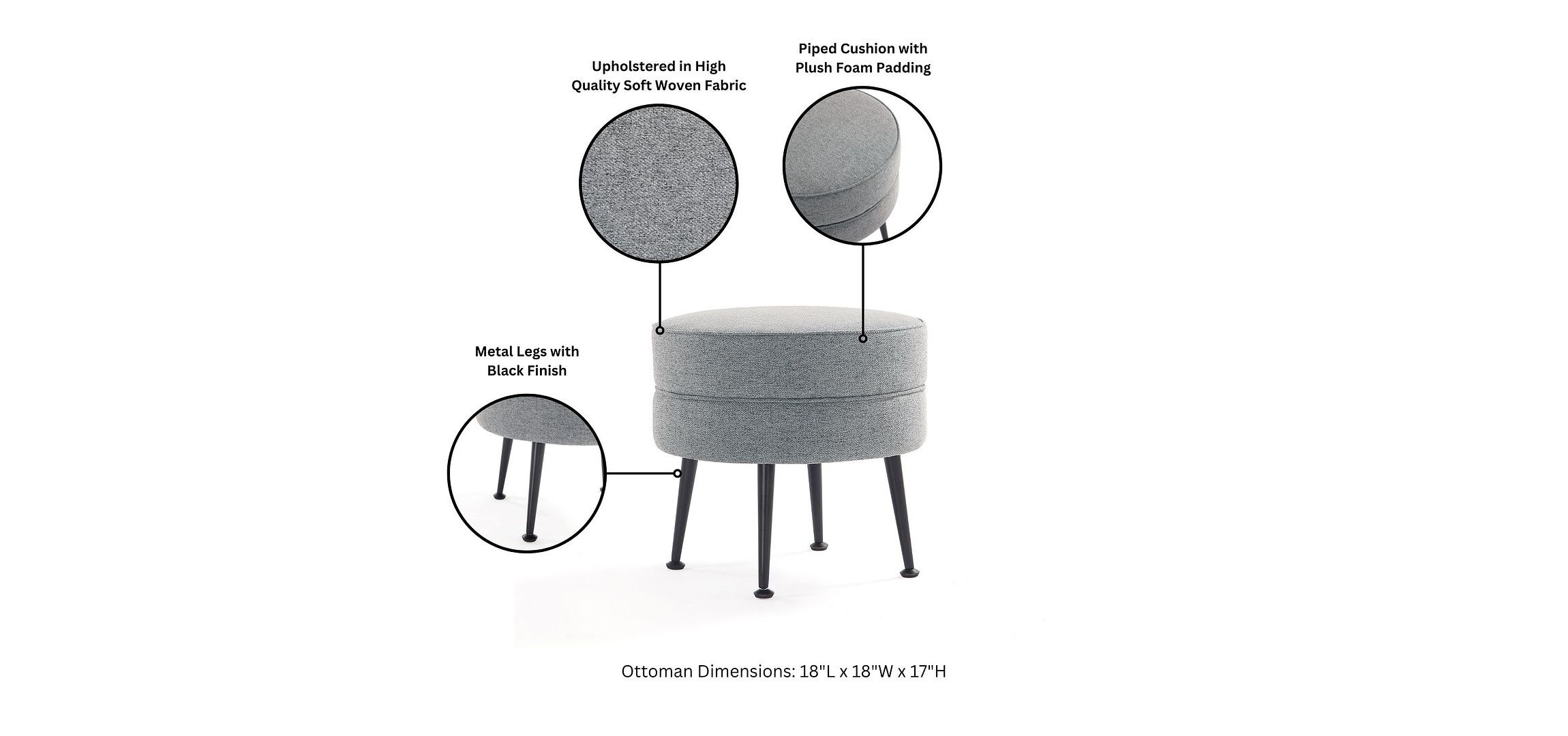 Bailey Ottoman - Set of 2
