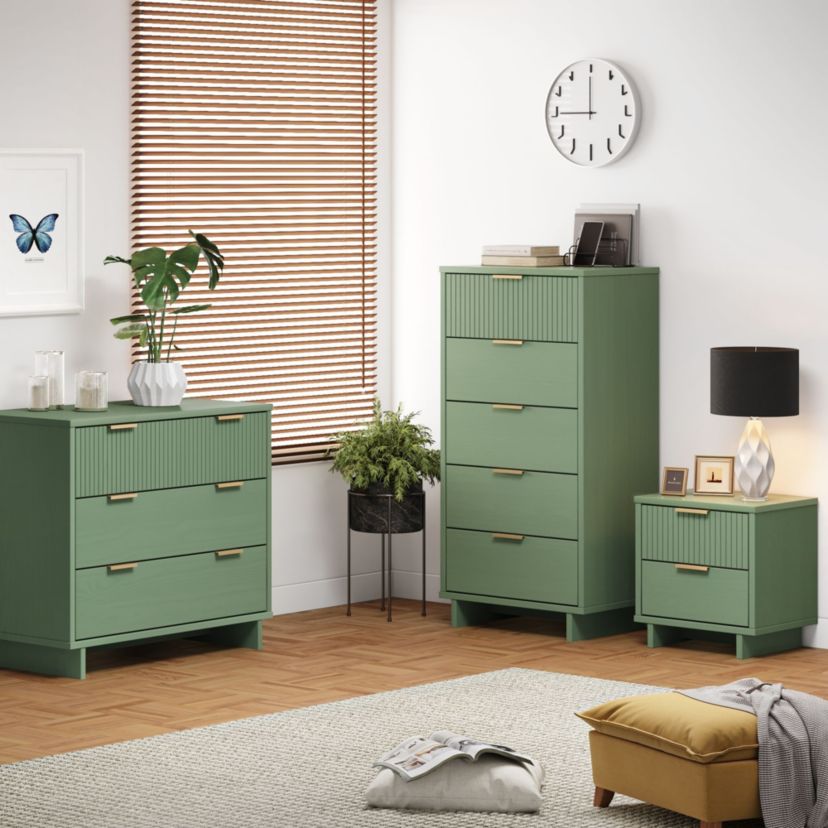Granville 3 Piece Dresser Set - Tall Narrow, Standard Dresser and Nightstand