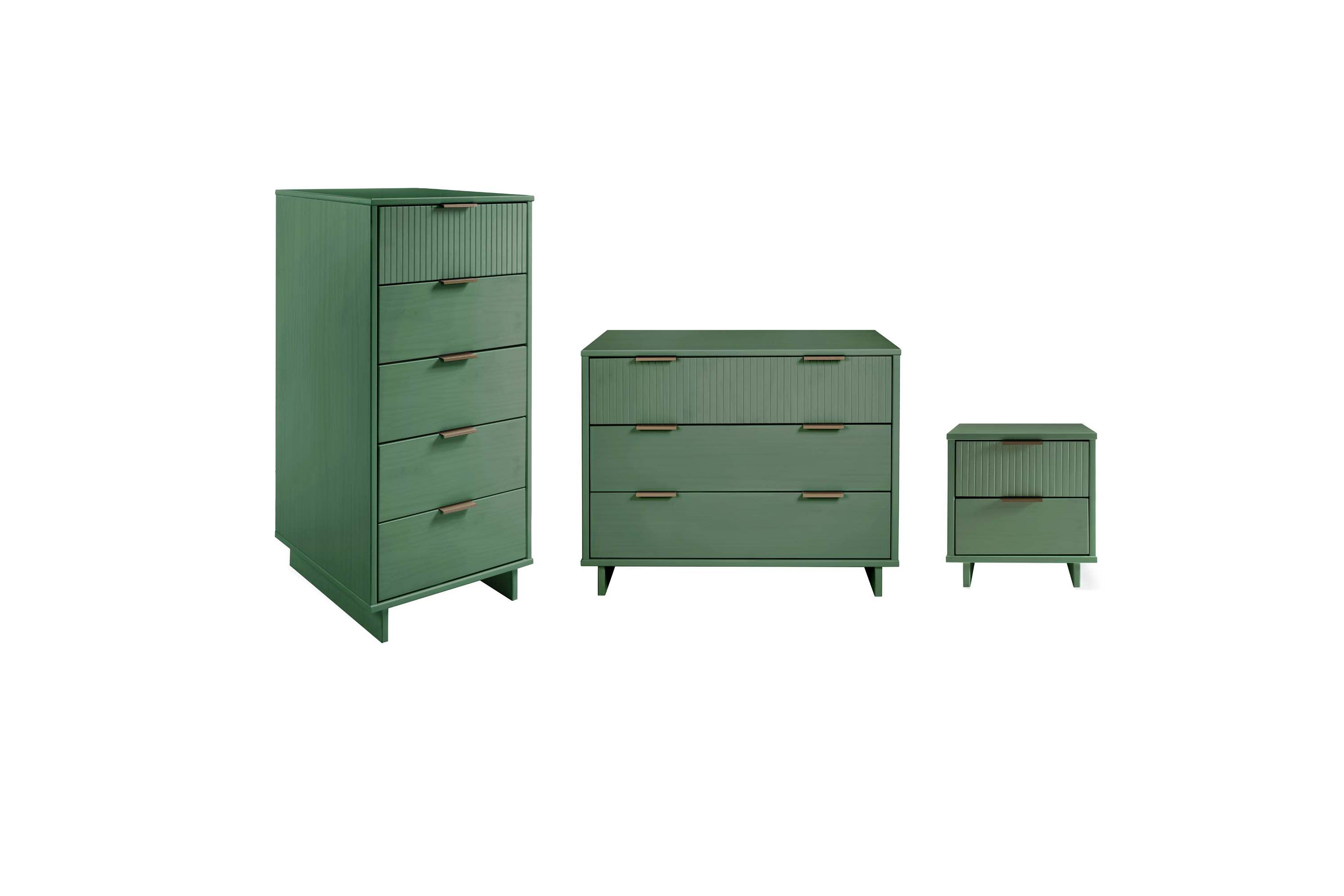Granville 3 Piece Dresser Set - Tall Narrow, Standard Dresser and Nightstand
