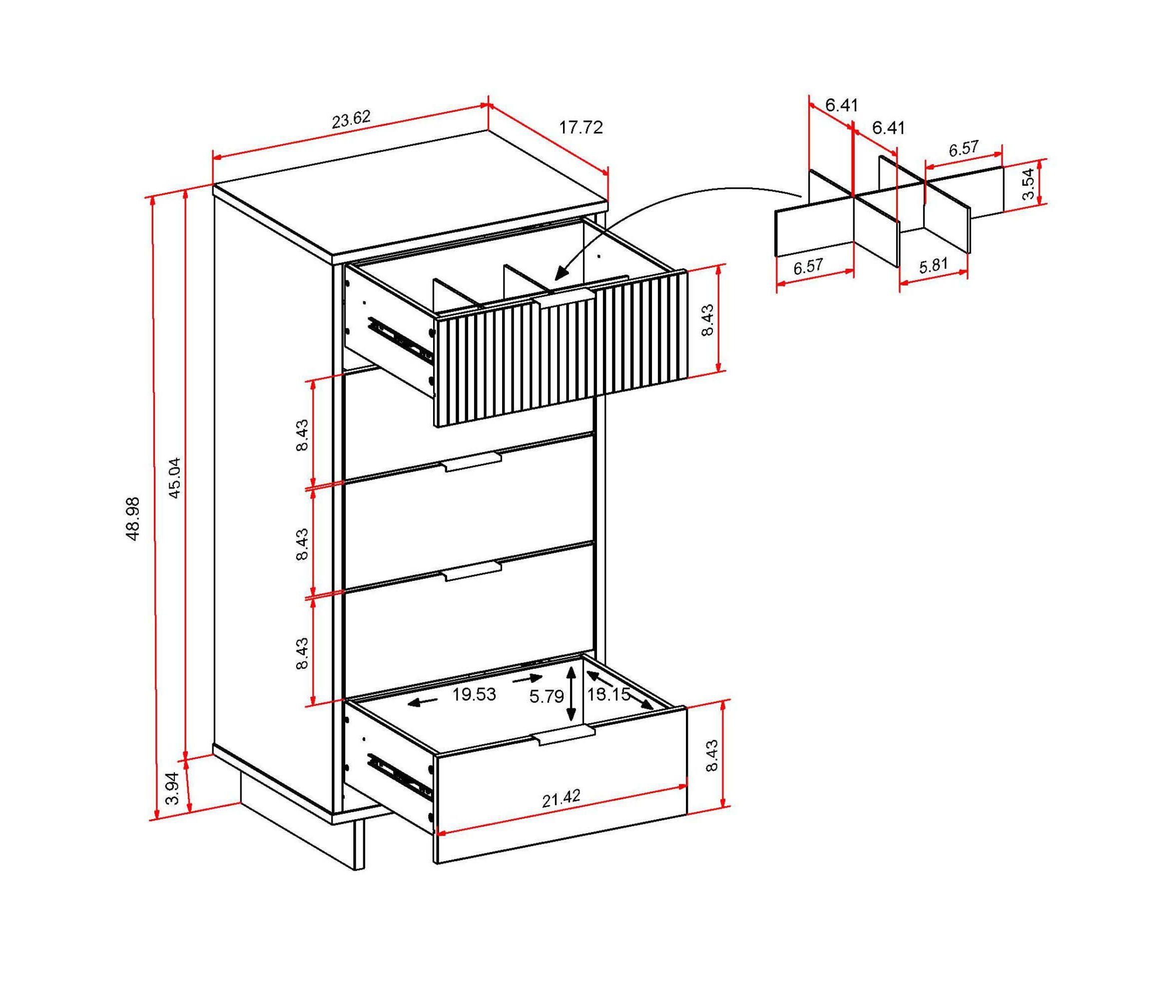 Granville 2 Piece - Tall Narrow and Standard Dresser