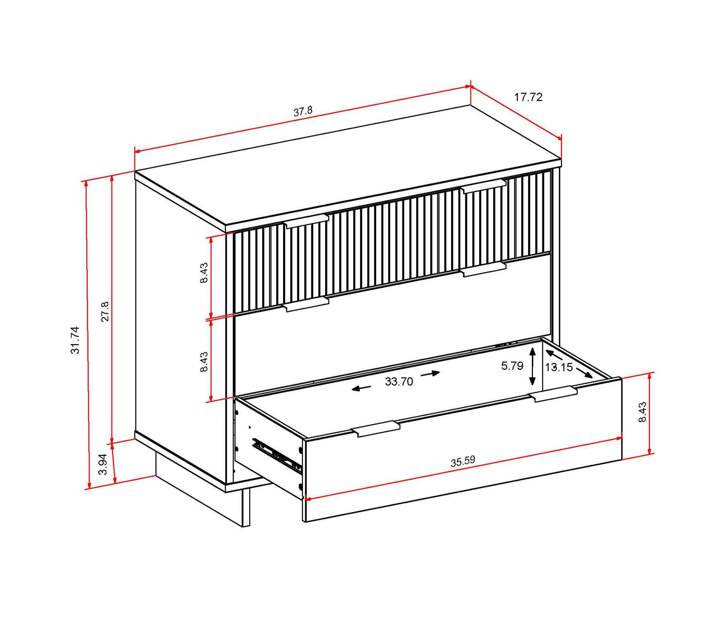 Granville 2 Piece - Tall Narrow and Standard Dresser