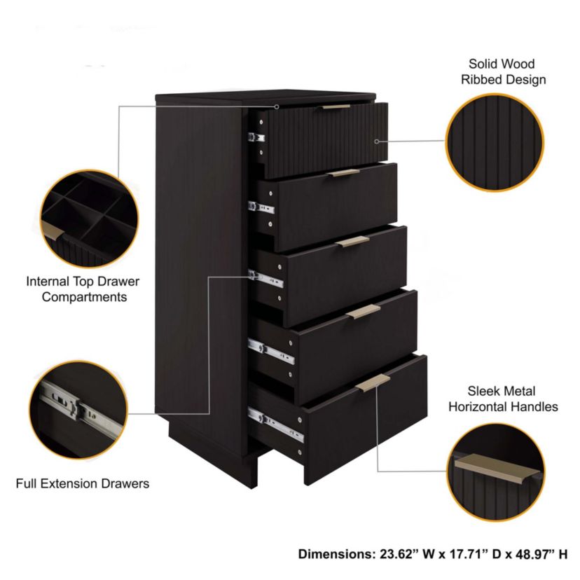 Granville 2 Piece - Tall Narrow and Standard Dresser