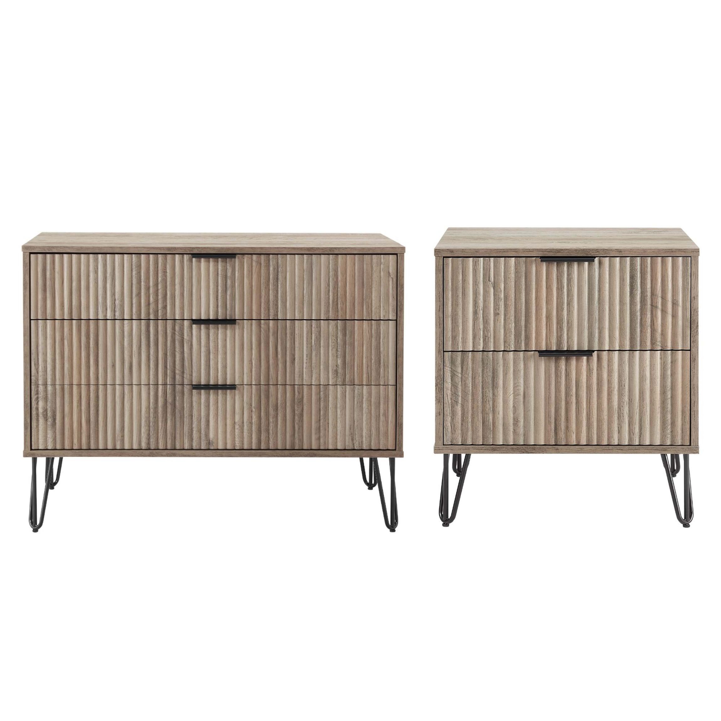2-Piece DUMBO Standard 3-Drawer Dresser and DUMBO 2.0 Nightstand