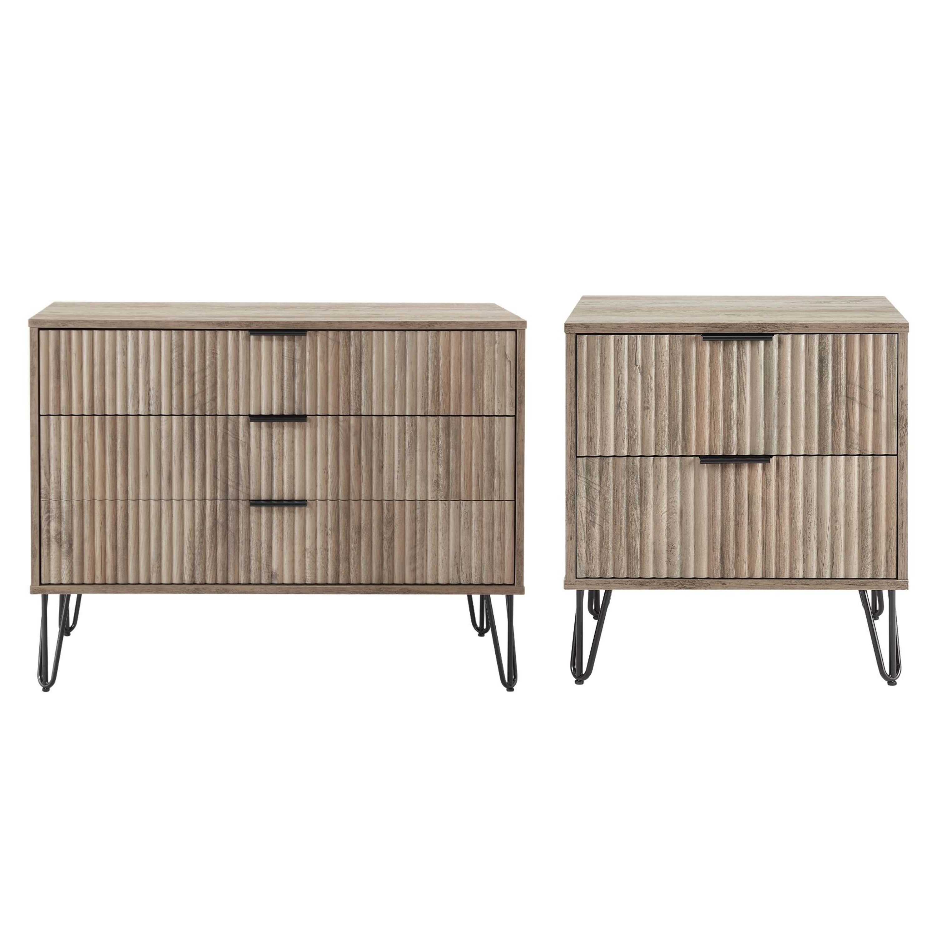 2-Piece DUMBO Standard 3-Drawer Dresser and DUMBO 2.0 Nightstand