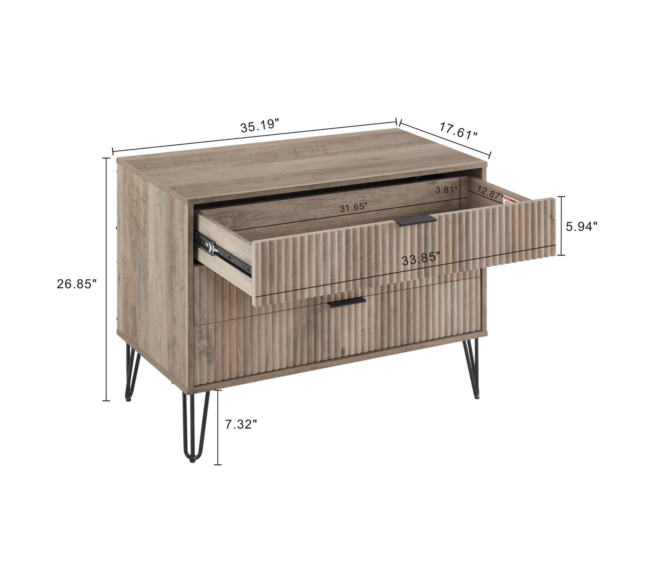 2-Piece DUMBO Standard 3-Drawer Dresser and DUMBO 2.0 Nightstand