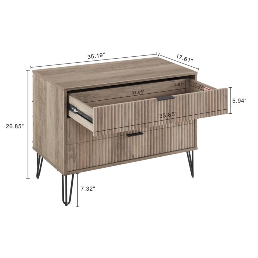 2-Piece DUMBO Standard 3-Drawer Dresser and DUMBO 2.0 Nightstand