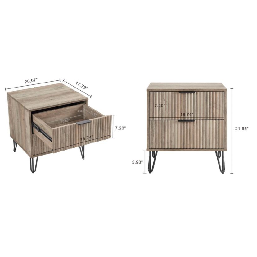 2-Piece DUMBO Standard 3-Drawer Dresser and DUMBO 2.0 Nightstand