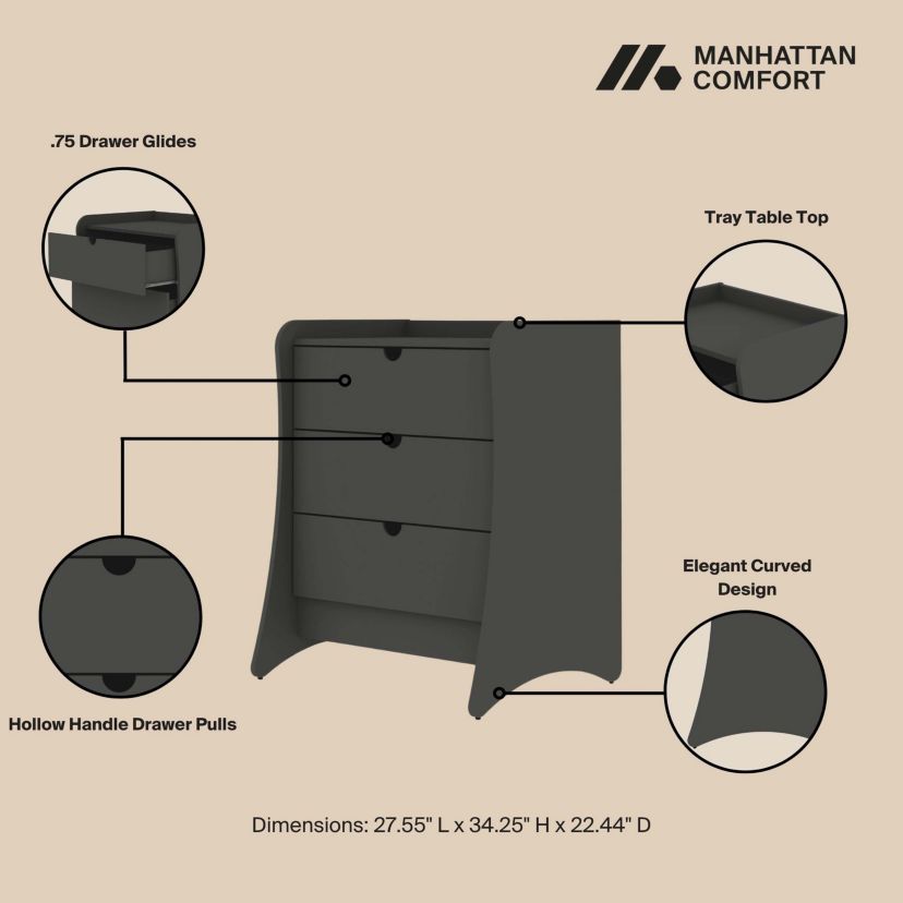 Coney 3-Piece Dresser and 2 Nightstands