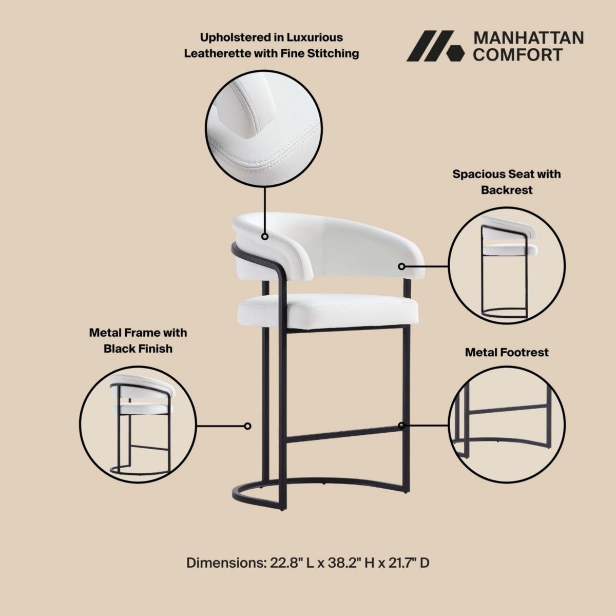 Augusta Counter Stool - Set of 3