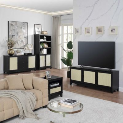 Manhattan Comfort 4-Piece Sheridan Living Room, Black
