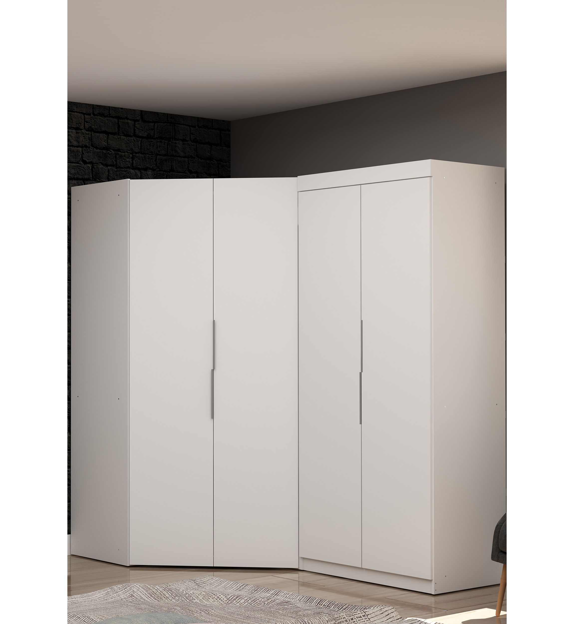 Mulberry 3.0 Sectional Corner Wardrobe Closet - Set of 2 in Tatiana Midnight Blue