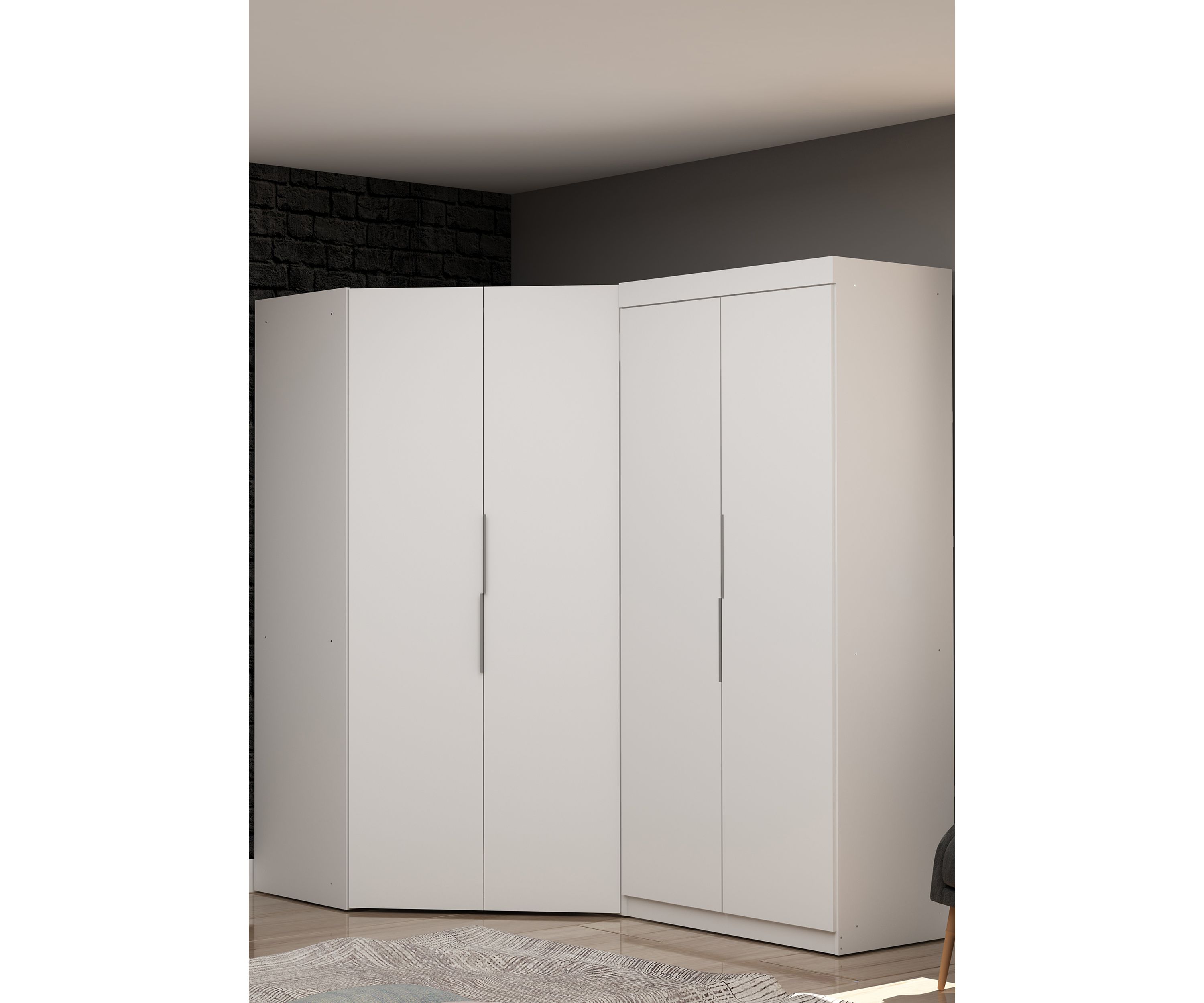 Mulberry 3.0 Sectional Corner Wardrobe Closet - Set of 2 in Tatiana Midnight Blue