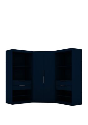 Manhattan Comfort Mulberry 2.0 Semi Open 3 Sectional Corner Closet - Set of 3 in Tatiana Midnight Blue -  920083611711314