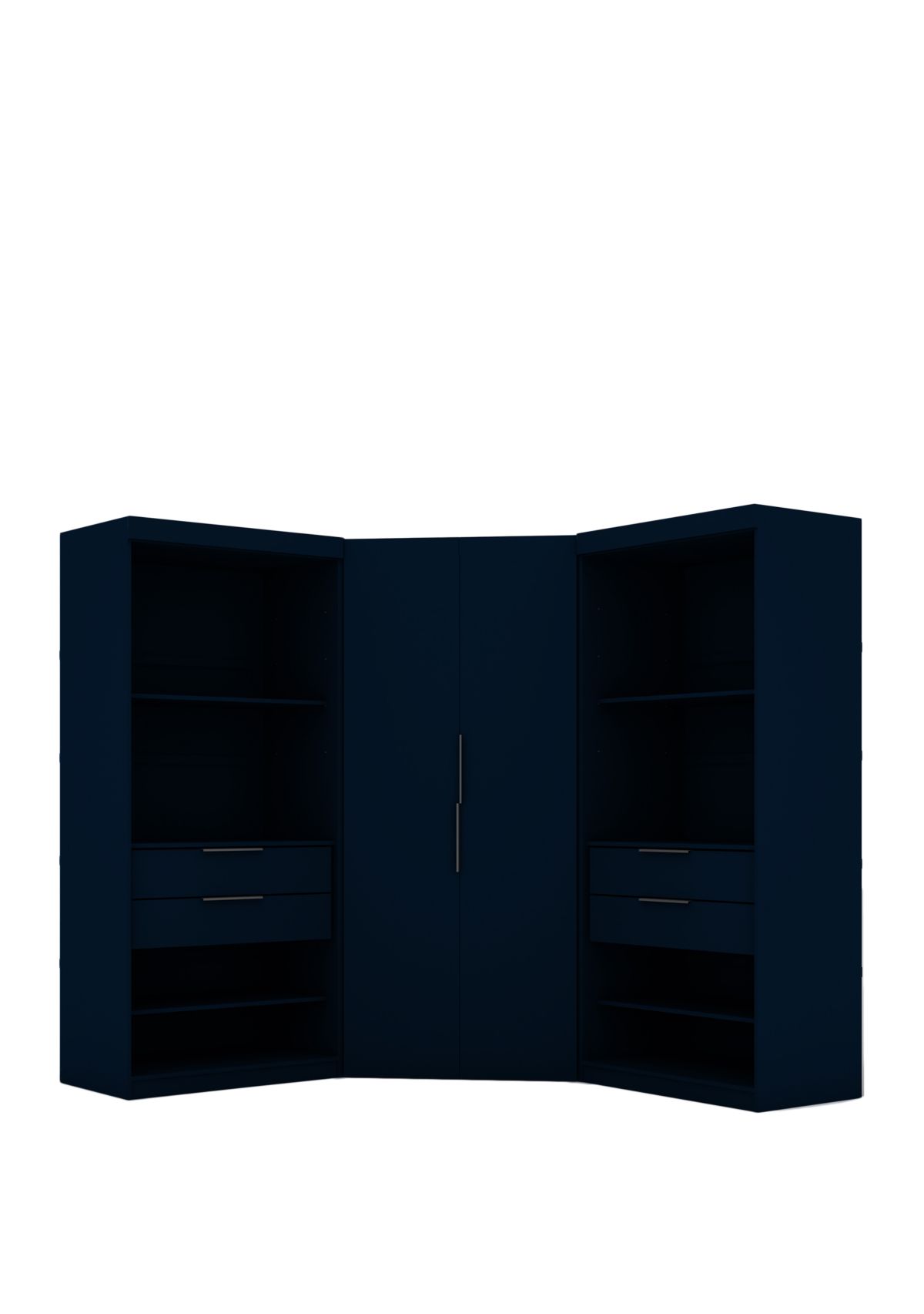 Mulberry 2.0 Semi Open 3 Sectional Corner Closet - Set of 3 in Tatiana Midnight Blue