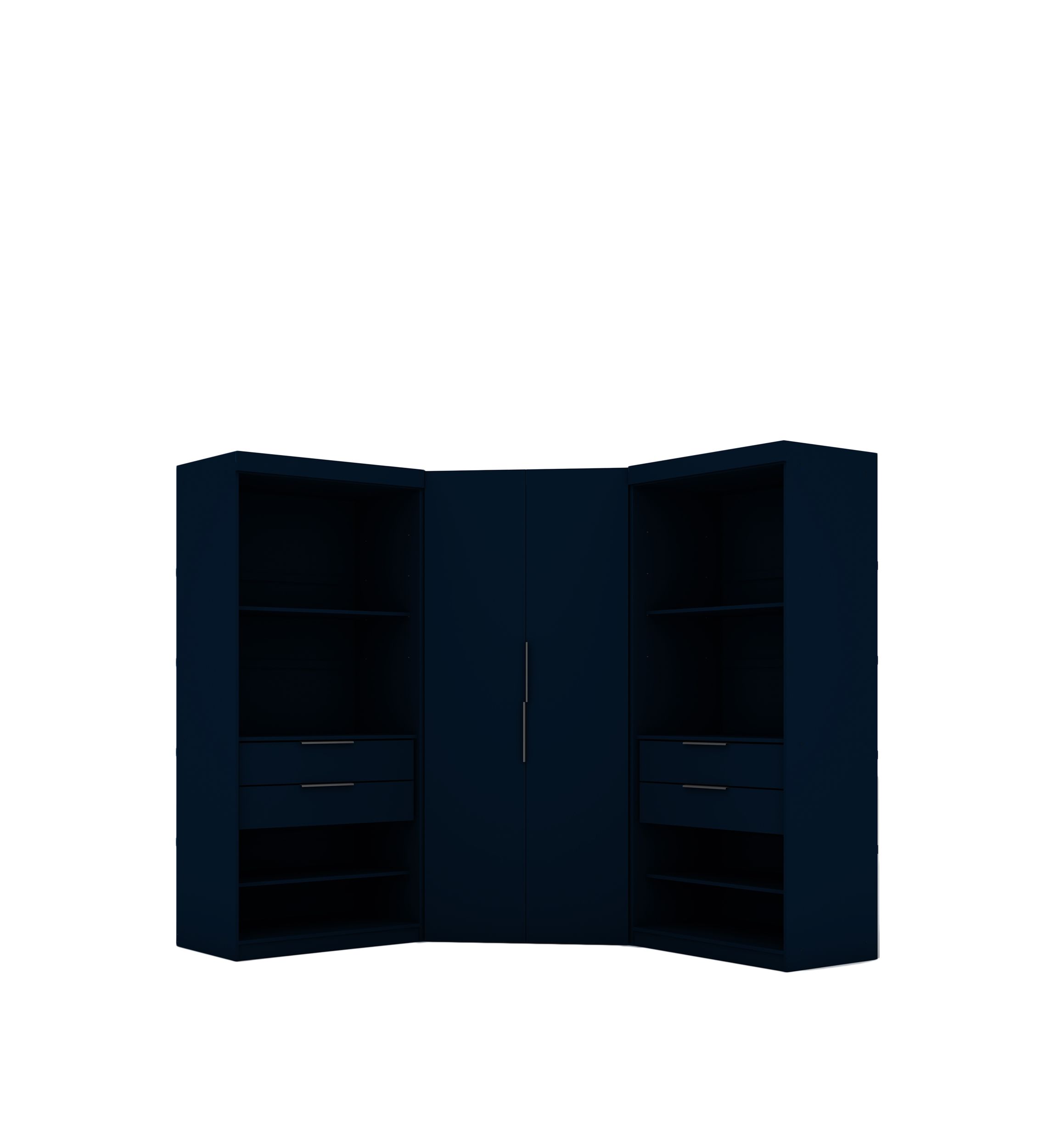 Mulberry 2.0 Semi Open 3 Sectional Corner Closet - Set of 3 in Tatiana Midnight Blue