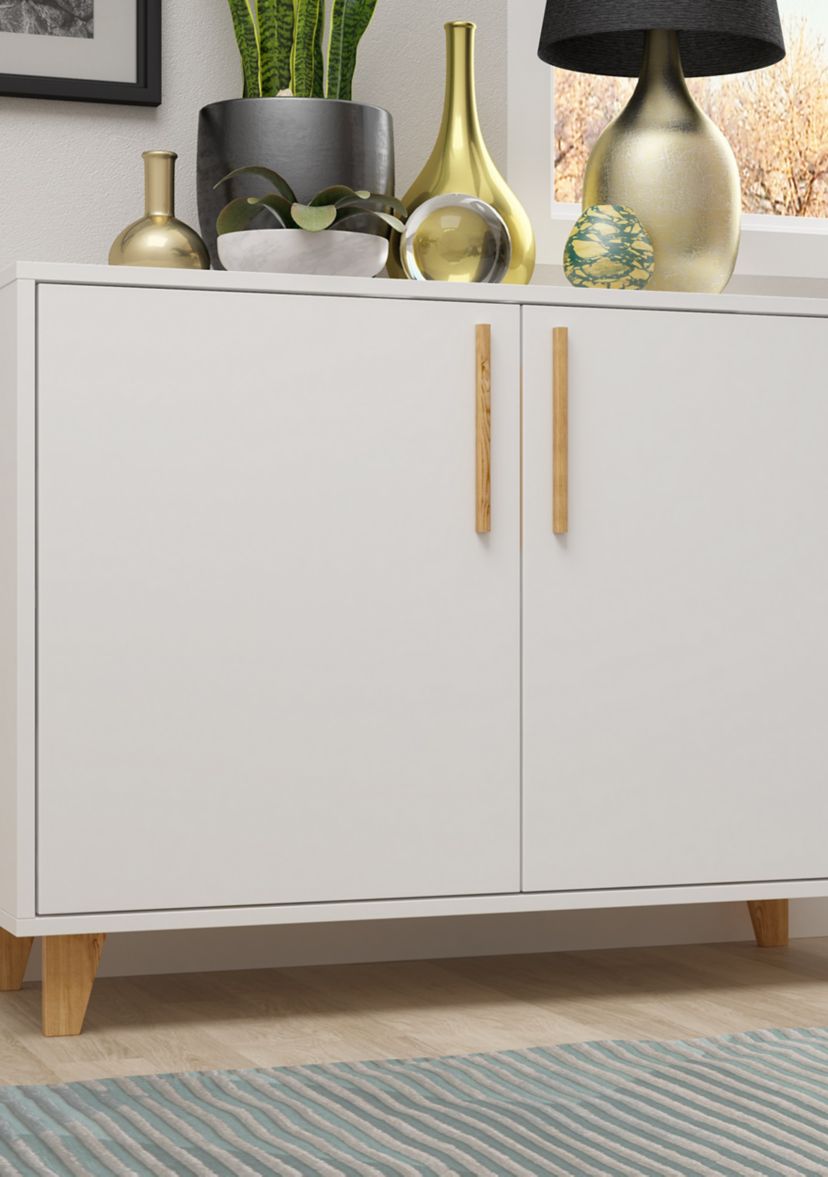 Herald Double Side Cabinet in White