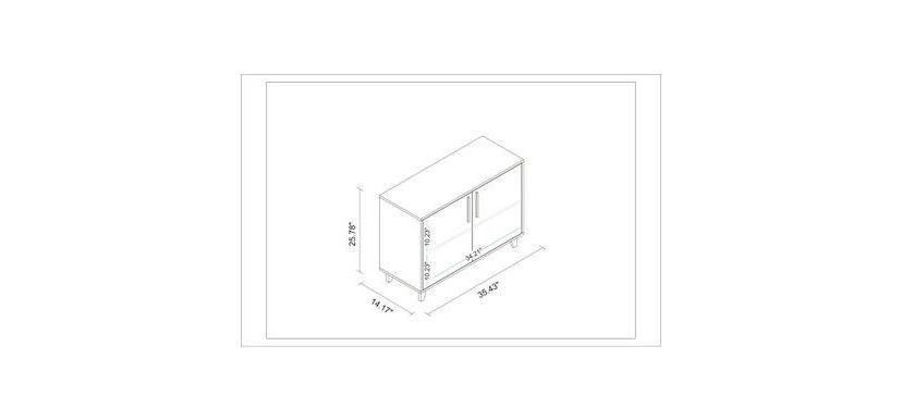 Herald Double Side Cabinet in White