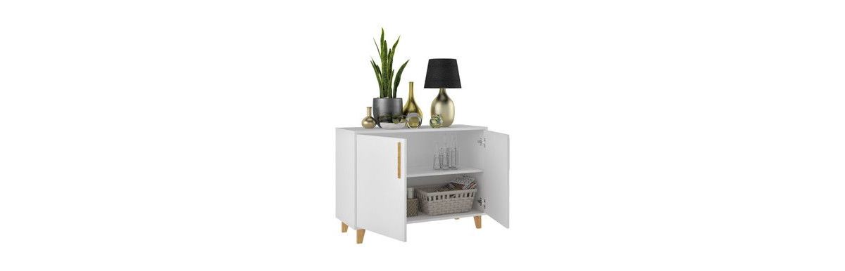 Herald Double Side Cabinet in White