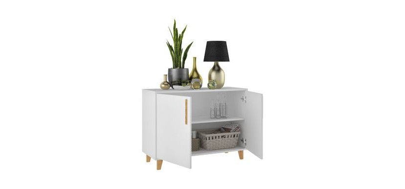Herald Double Side Cabinet in White