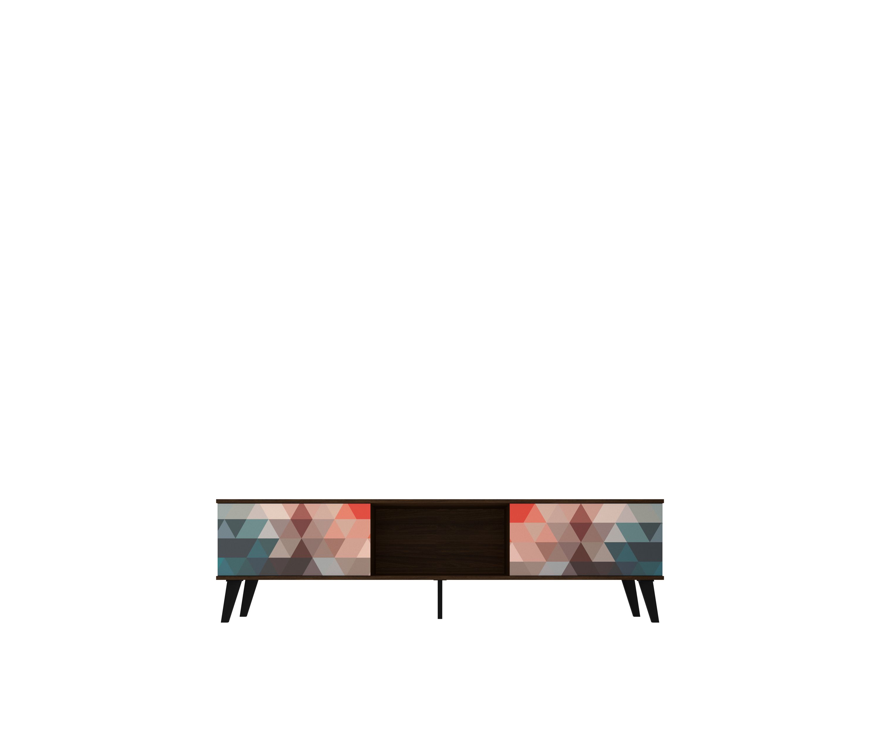 Doyers 70.87" TV Stand in Multi Color Red and Blue