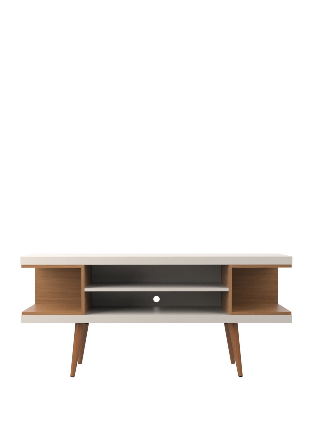 53.14 Inch Off White and Maple Utopia TV Stand