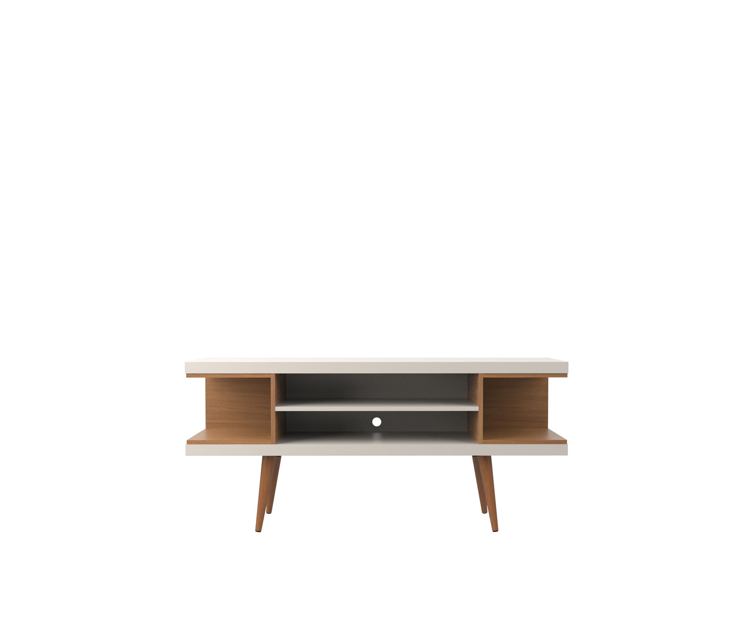 53.14 Inch Off White and Maple Utopia TV Stand