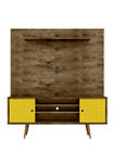 63 Inch Rustic Brown and White Liberty Freestanding Entertainment Center