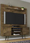 63 Inch Rustic Brown and White Liberty Freestanding Entertainment Center