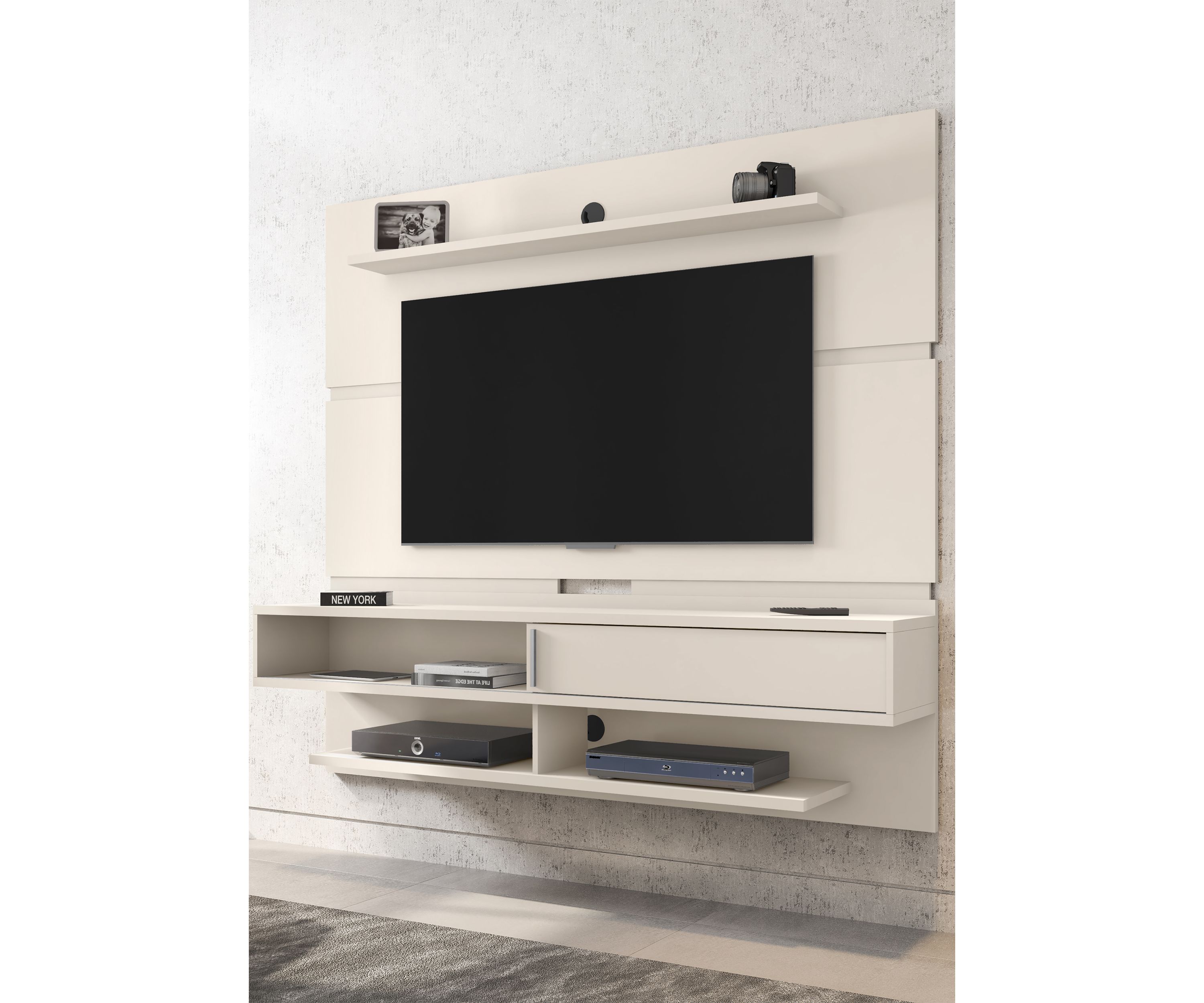 Astor 70.86" Floating Entertainment Wall Unit in Off White