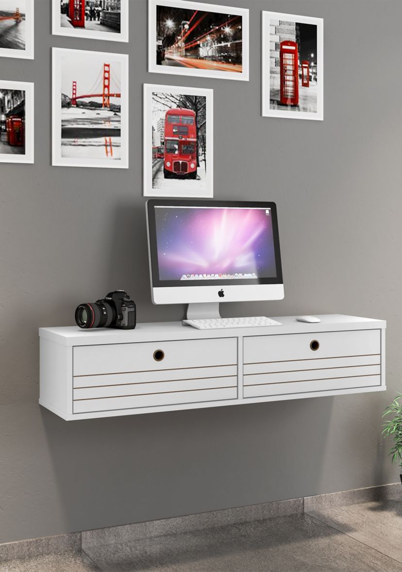 Liberty 42.28" Floating Office Desk in White