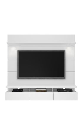 Manhattan Comfort Cabrini 1.8 Floating Wall Theater Entertainment Center In Black Gloss And Black Matte