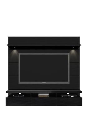 Manhattan Comfort Cabrini 1.8 Floating Wall Theater Entertainment Center In Black Gloss And Black Matte -  7898357114142