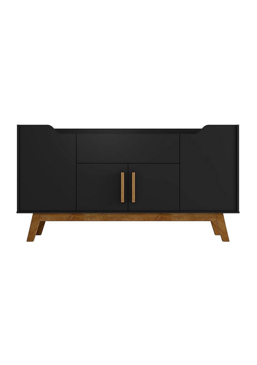 Addie 53.54" Sideboard in Matte Black and Cinnamon