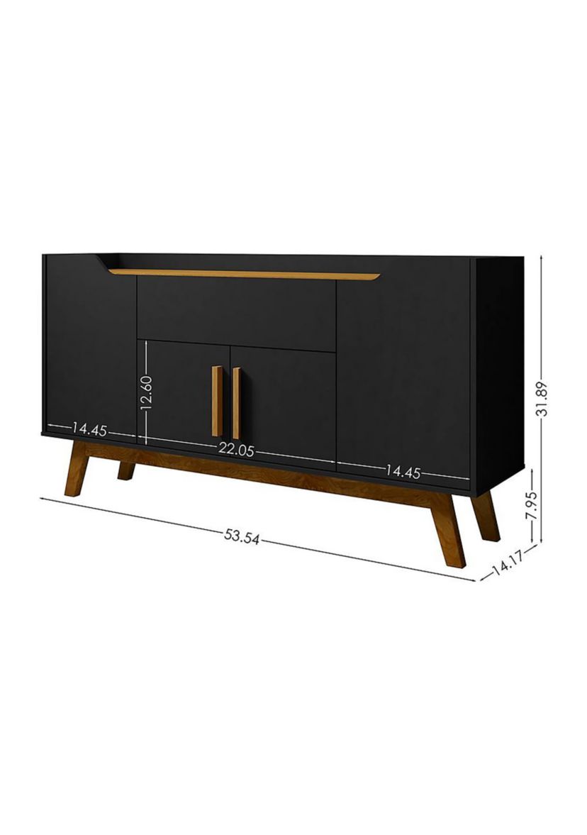 Addie 53.54" Sideboard in Matte Black and Cinnamon