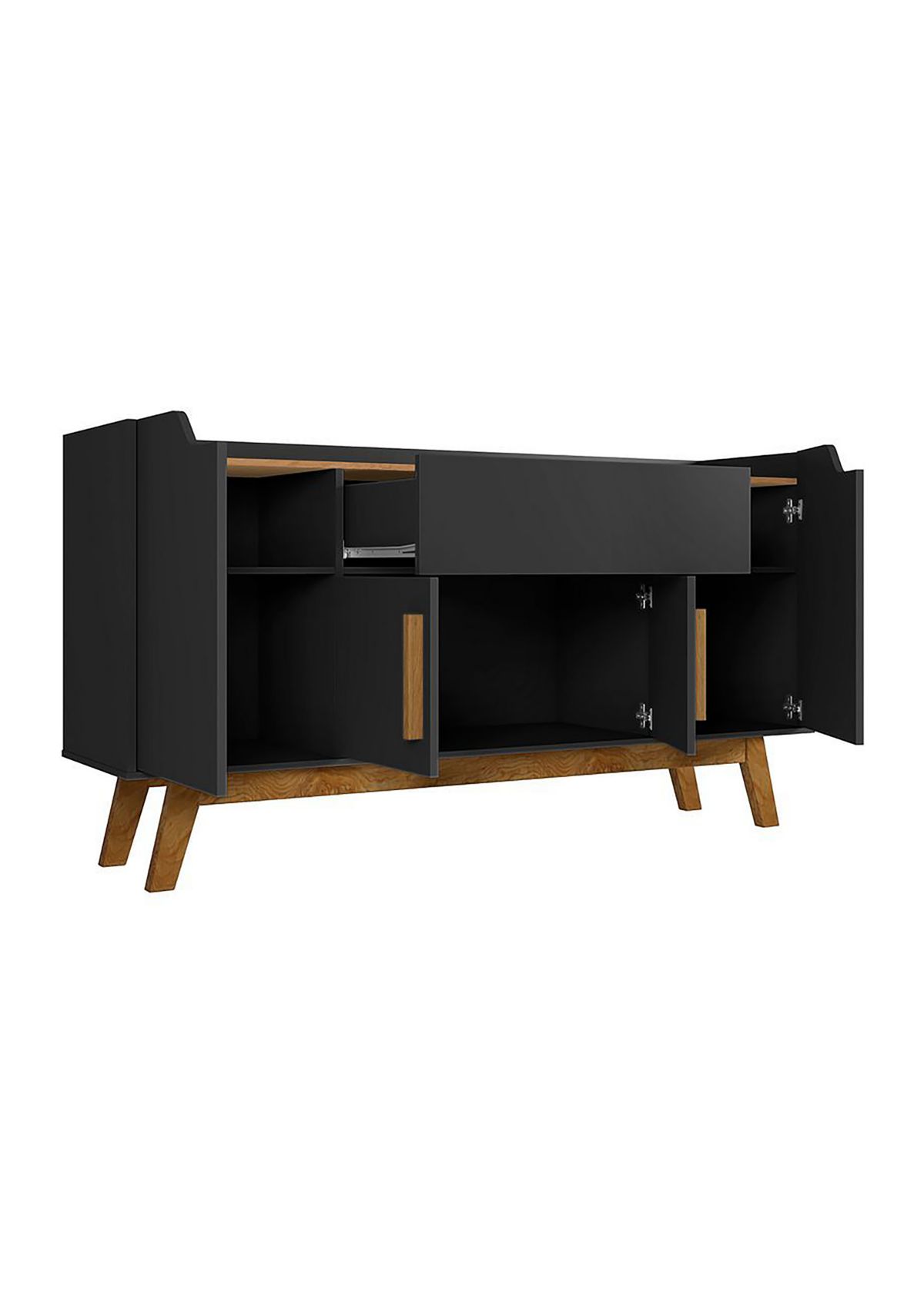 Addie 53.54" Sideboard in Matte Black and Cinnamon