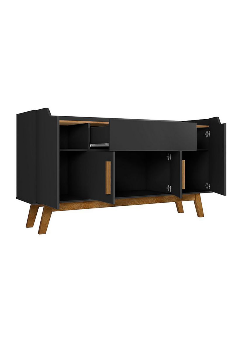 Addie 53.54" Sideboard in Matte Black and Cinnamon