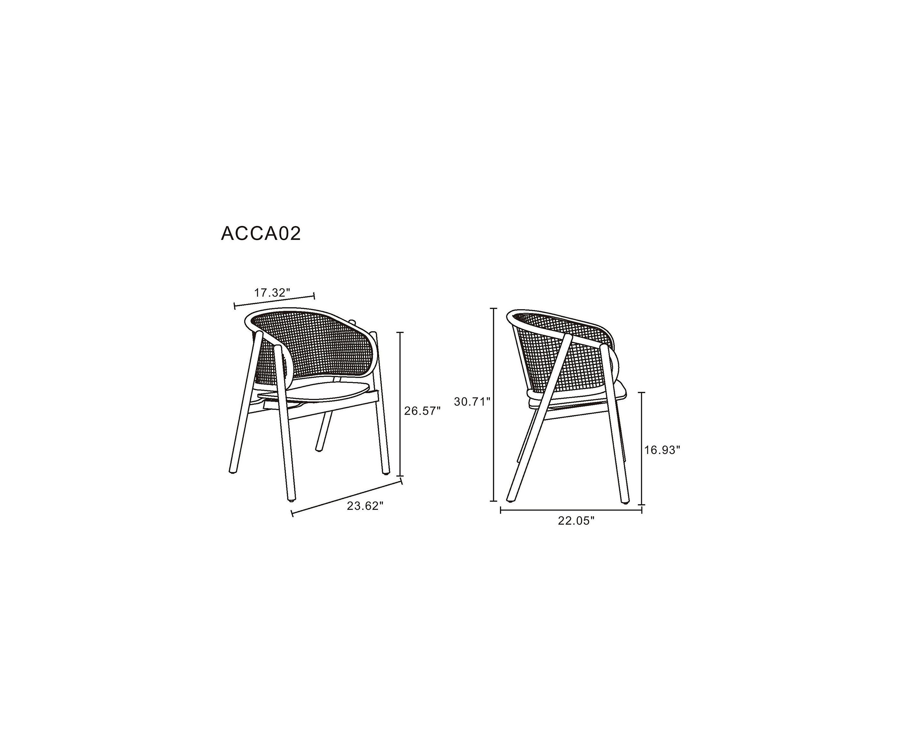 Versailles Cane Arm Chair - Set of 2