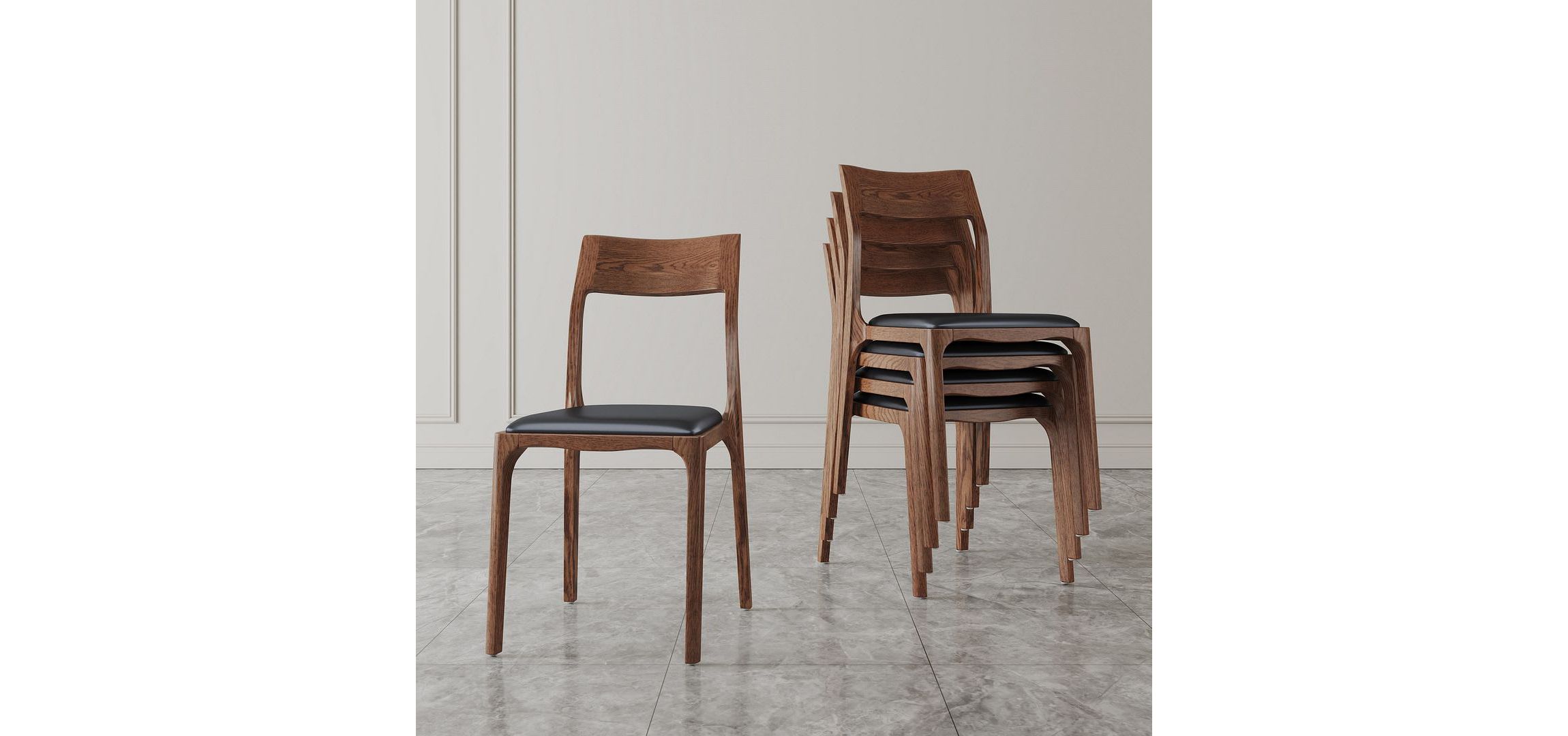 Moderno Stackable Dining Chair- Set of 4