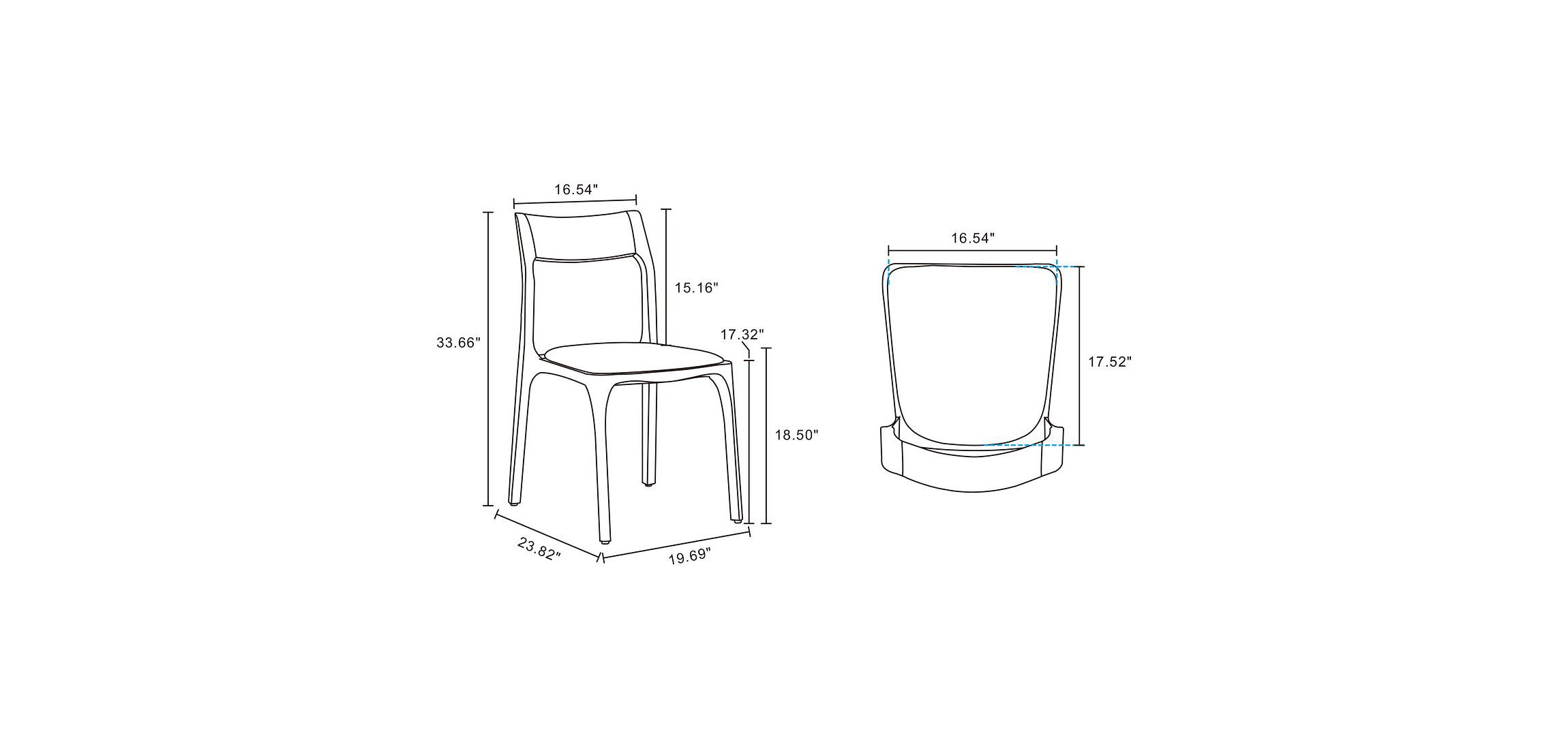 Moderno Stackable Dining Chair- Set of 4