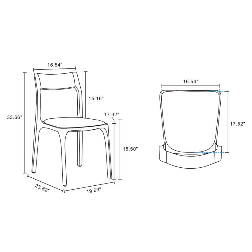 Moderno Stackable Dining Chair- Set of 4