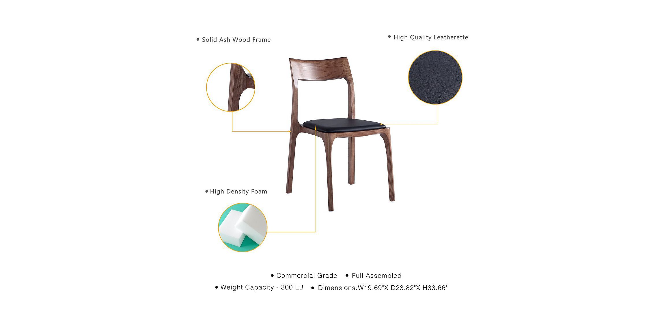 Moderno Stackable Dining Chair- Set of 4