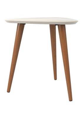 Manhattan Comfort 19.68 Inch Utopia High Triangle End Table, White