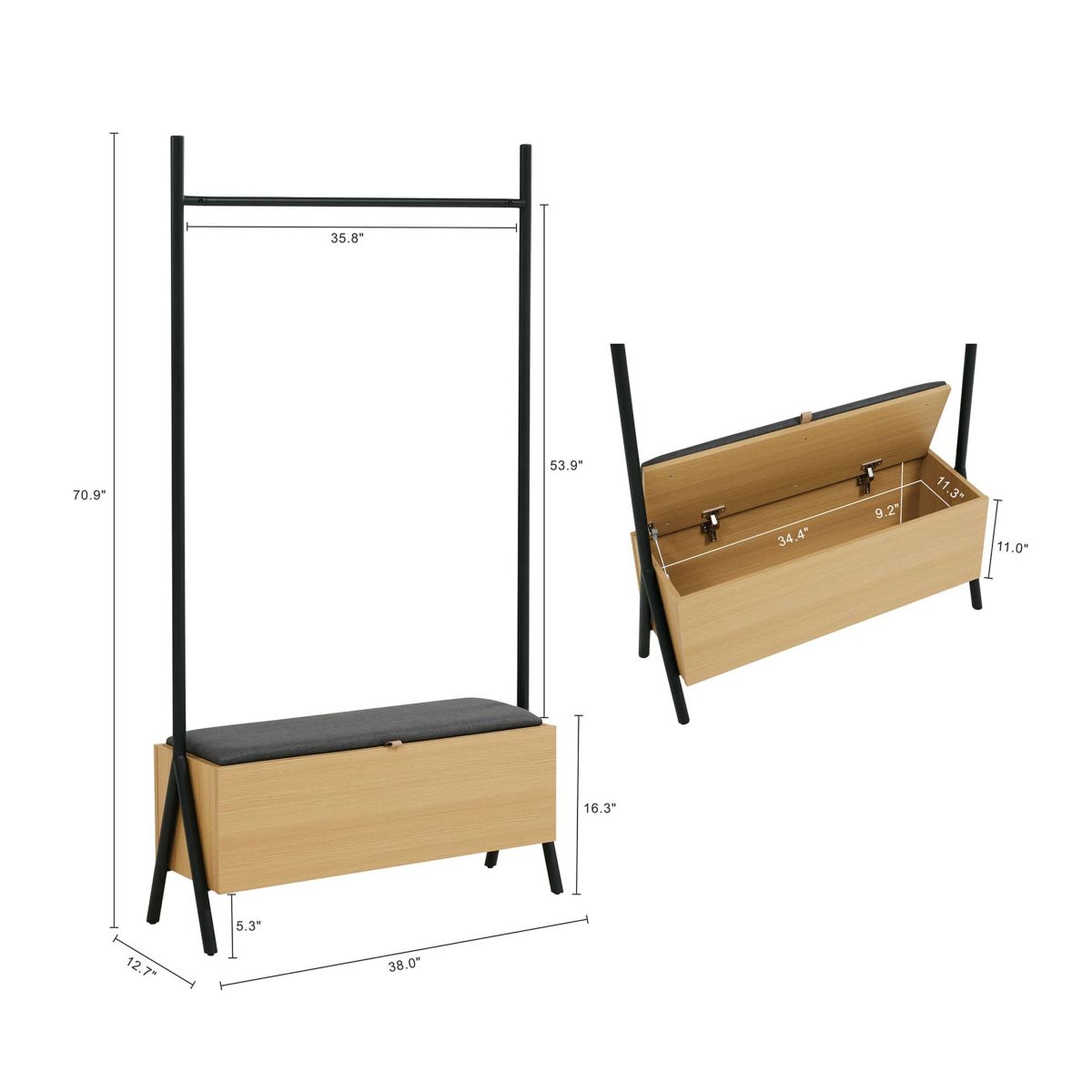 Manhattan Comfort Paloma Open Hanging Closet - Set of 1 | Belk